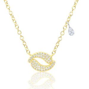 Beautiful New Meira T New Yellow Gold Diamond Necklace
